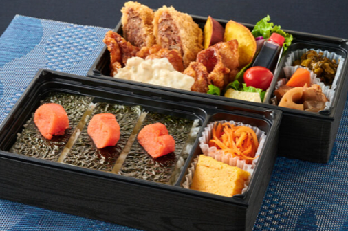 博多明太のり弁とチキン南蛮＆牛たんメンチカツ二段御膳