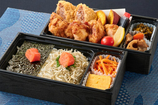 博多明太のり弁＆じゃこしそ明太ごはんとチキン南蛮＆牛たんメンチカツ二段御膳